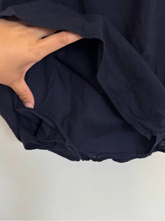 Medium Abercrombie & Fitch Dark Navy Blue Mini Dress Adjustable Straps Pockets - Picture 12 of 14